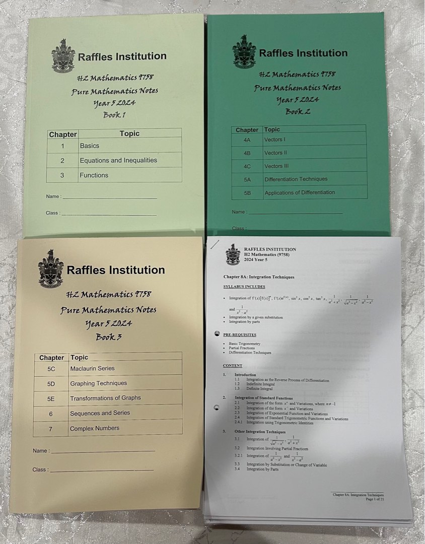 Ri Raffles a level ri raffles H2 math lecture notes and revision booklet, Hobbies ...