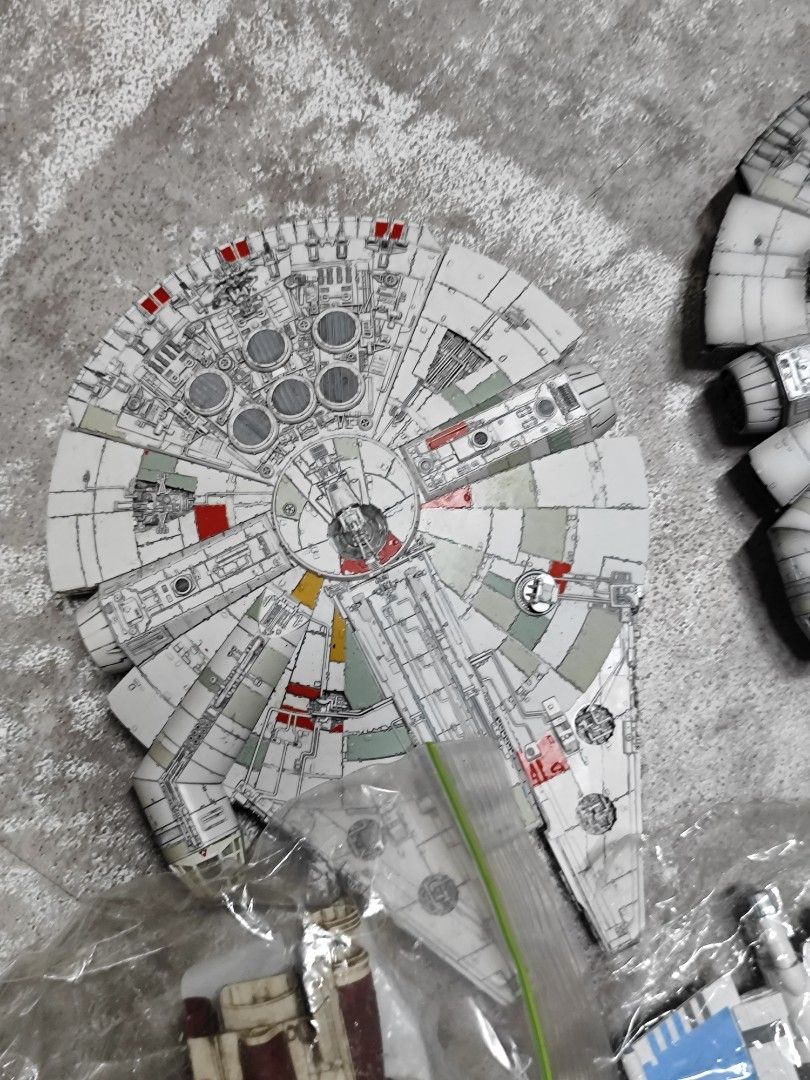 Star Wars Millennium Falcon, X-Wing, TIE Fighter Model Kit (Category: Gundam & Model Kits) located in Malabon City. Submitted by dan_sc (Listing ID 1406698297, Image 2). Description: starwars bundle. as is conditions, probably some are incomplete, unassembled, hence selling at a lower prices .