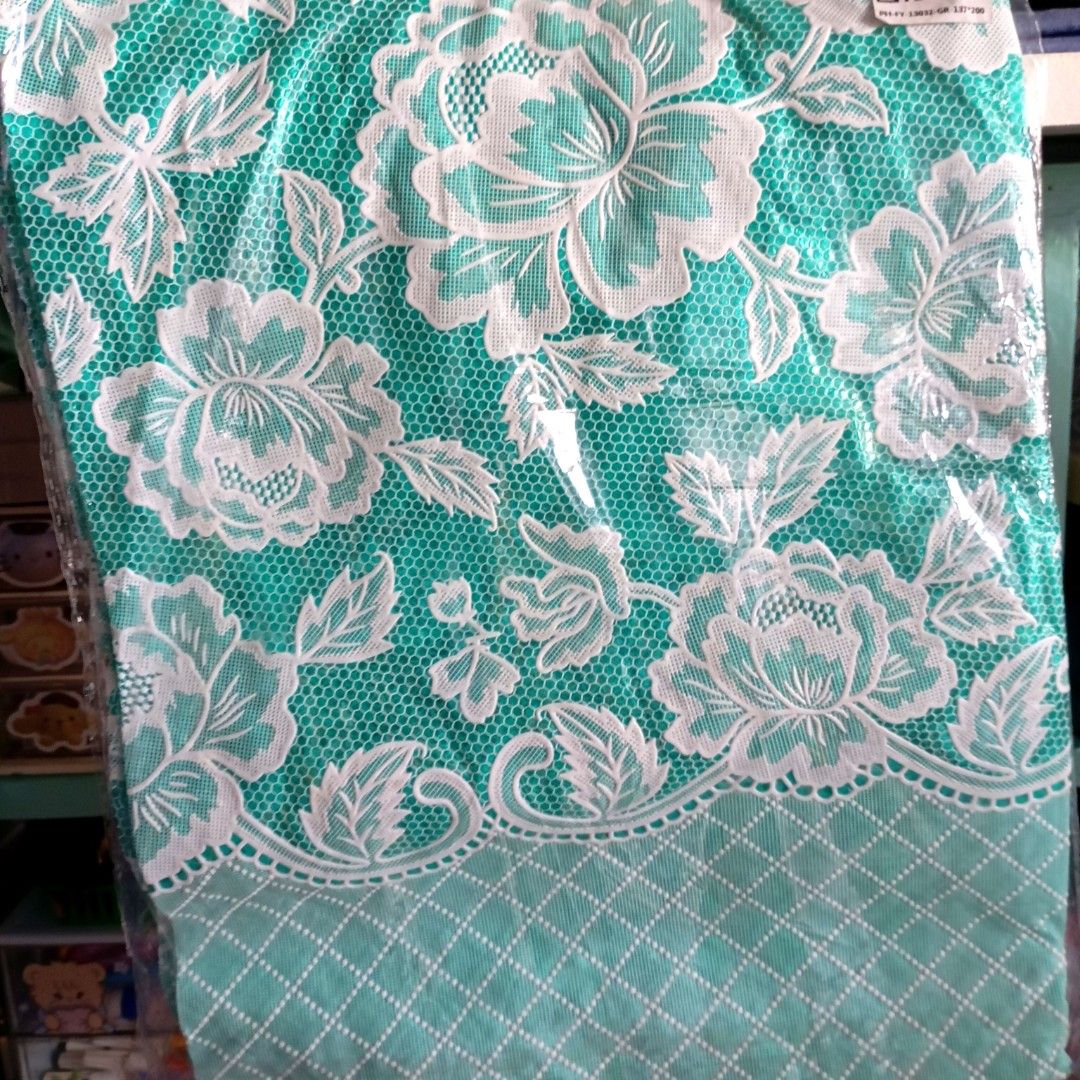 Thick Floral Lace Table cloth - sold each (Category: Table Linen & Textiles) located in Quezon City. Submitted by an.marie (Listing ID 1406726155, Image 2). Description: Teal floral lace tablecloth for ellipse-shaped tables. Size: 137x200cm. Adds elegance to your dining. 📍 Loc: Sauyo, QC Can do same day delivery or any of your prefer courier AVAILABLE AS LONG AS POSTED 🫰.
