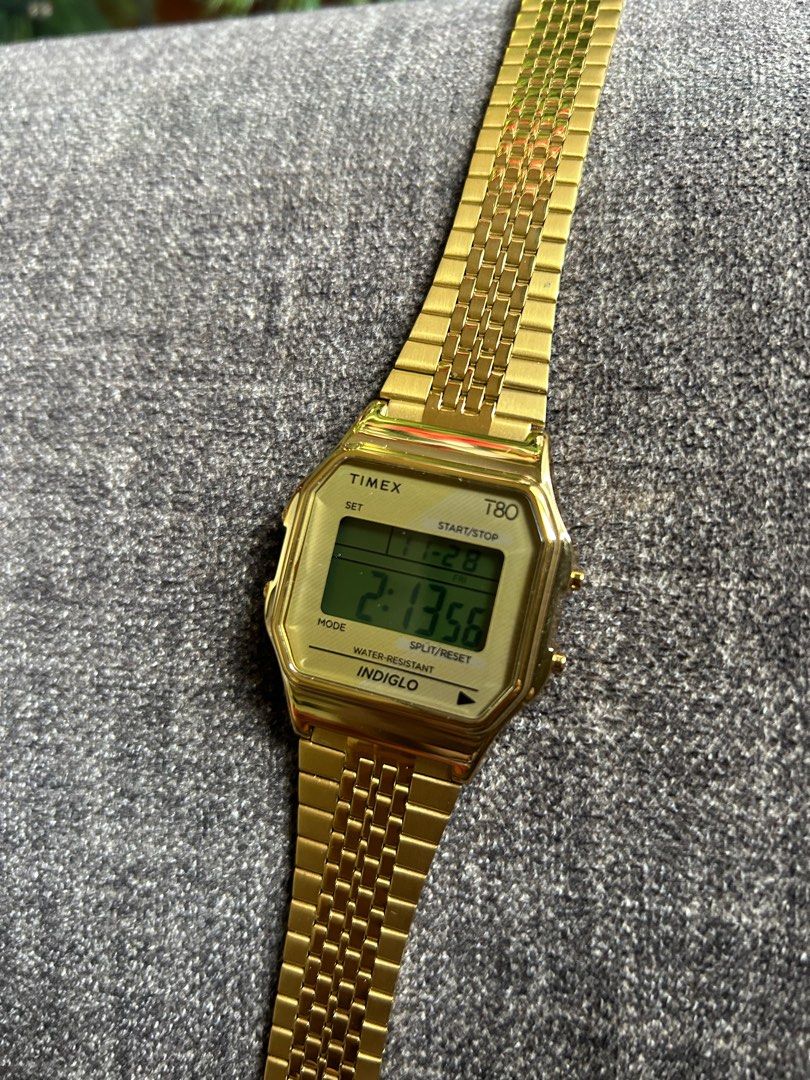 Timex T80 Gold Digital Watch (Category: Men's Watches) located in Labrador. Submitted by kharen_1988 (Listing ID 1406700945, Image 2). Description: Like new original Original from Canada Price negotiable.