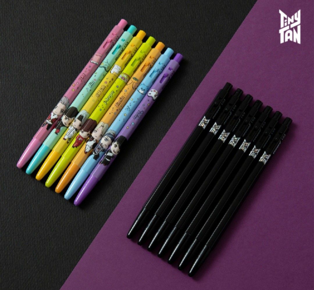 TinyTan x Monami 153 Ball Pen Set (Category: Stationery & School Supplies) located in Quezon City. Submitted by niceandfancy (Listing ID 1406800698, Image 3). Description: ▪︎2 pcs ball pen ▪︎a black ink and a colored pen ▪︎0.5mm.