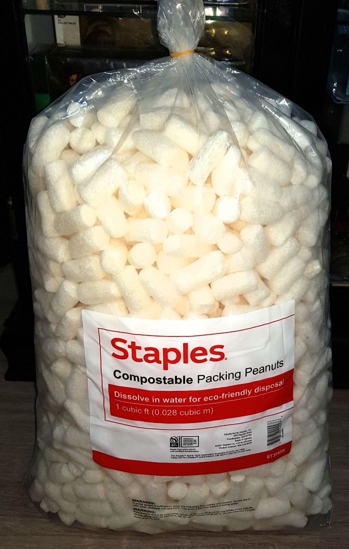 1x bag of Staples Compostable Packing Peanuts for Packaging, Hobbies ...