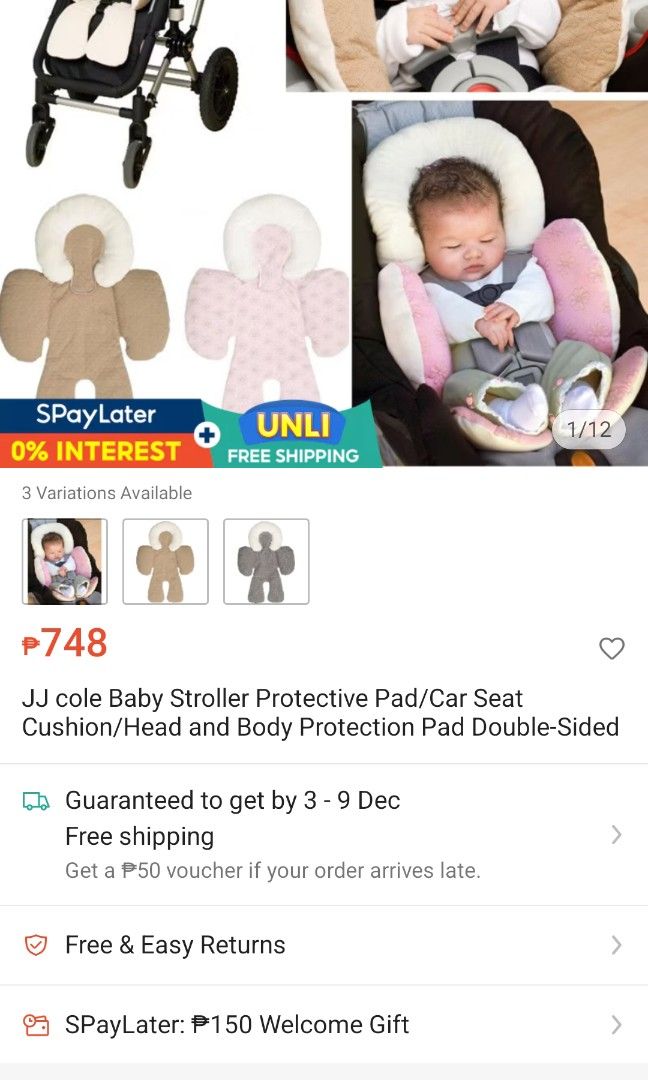 Car seat pillow (Category: Bed Guards) located in Manila. Submitted by aringother24058 (Listing ID 1406995738, Image 1). Description: car seat pillow,pde din sa stroller.