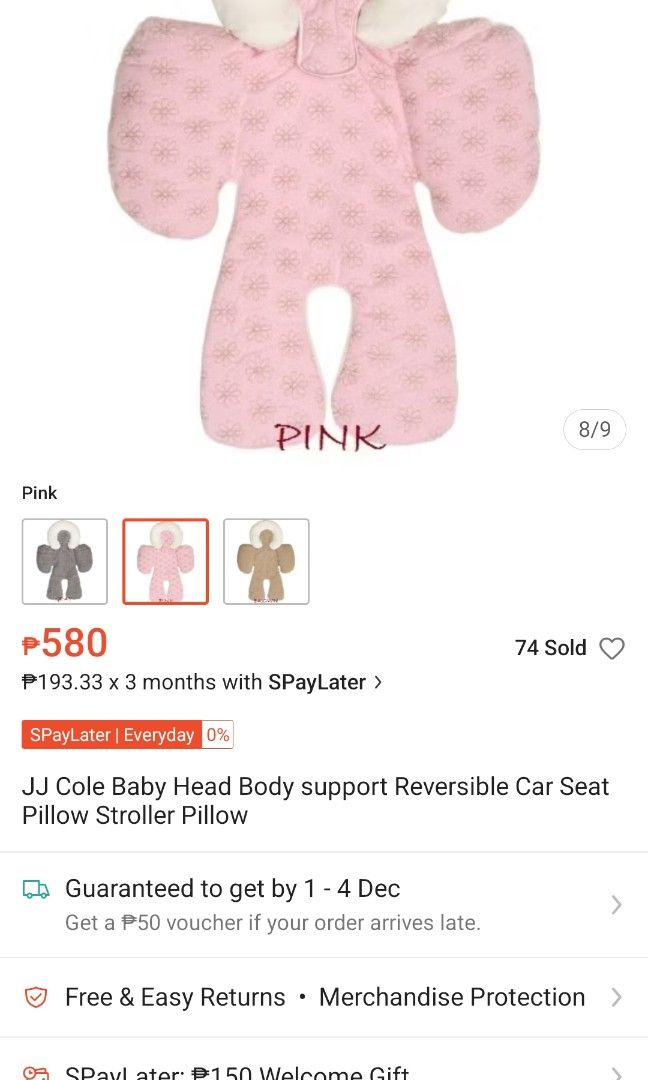 Car seat pillow (Category: Bed Guards) located in Manila. Submitted by aringother24058 (Listing ID 1406995738, Image 2). Description: car seat pillow,pde din sa stroller.
