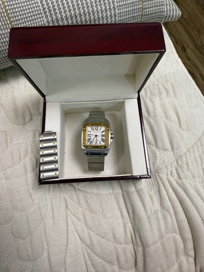 Cartier Santos 100 Watch 22mm (Category: Luxury Watches) located in Manila. Submitted by mcp3493 (Listing ID 1406918370, Image 2). Description: swiss machine big size.