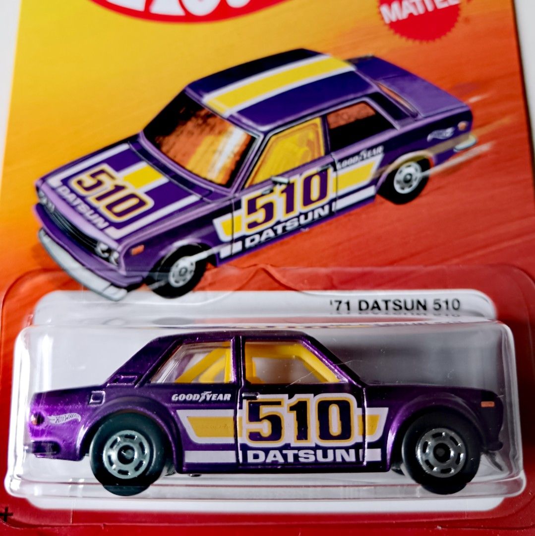 Hot Wheels Personalizzato Datsun 510 Vagone &ndash; Blu Spectraflame Con Righe Arancioni
