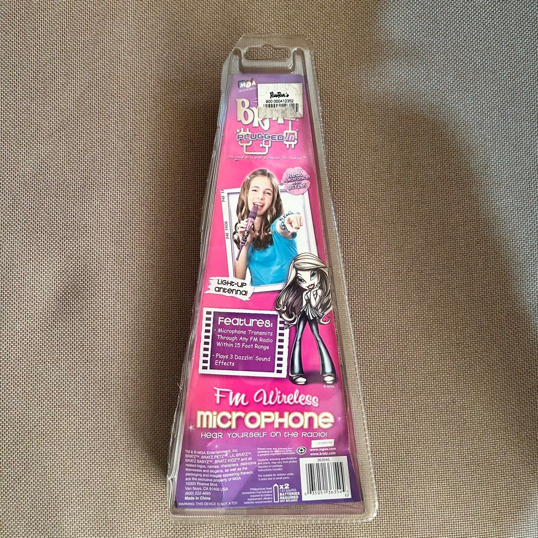 [Collector’s Item] Bratz Plugged In FM Wireless Microphone (Category: Microphones) located in Mandaluyong City. Submitted by ysxbelx (Listing ID 1406930010, Image 3). Description: - Bratz Plugged In FM Wireless Microphone - Item comes in its original packaging - Includes Bratz branding - Perfect for toy collectors Disclaimer: Please manage expectations as the item has been stored for a few years. Rest assured that item is well-sanitized before pi