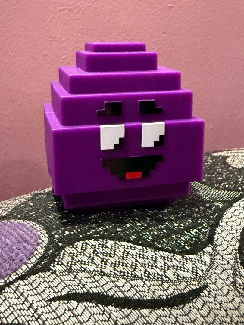 Grimace Mcdo x Minecraft Movie Toy (Category: Designer & Blind Box Toys) located in Las Pinas. Submitted by chickenandcoalshop (Listing ID 1406906550, Image 1). Description: Grimace Minecraft Movie toy - Original packaging with a tear sa sticker - Comes with a collectible card - Still wrapped in original paper - Great for Minecraft collectors! RFS: double na sa collection 😅 Message me for inquiries or more pics :) Meet up with PHP 25 fee: - SM S