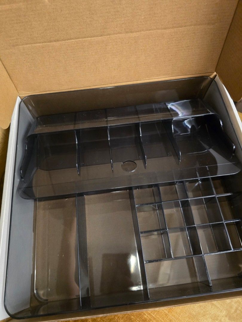 Ikea Beauty organizer (Category: Storage Boxes & Baskets) located in Paranaque City. Submitted by dpvintage (Listing ID 1406958402, Image 3). Description: from Ikea. brand new. never been used. Small compartments practical for sorting items like hair accessories and jewelry. Inserts can be removed and placed wherever you need them. Dark transparent plastic creates a calming impression but still makes it easy to see what is inside. Designed for a 