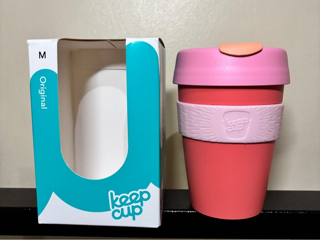 KeepCup Peach Original Reuseable Coffee Tea Hot and Cold Cup Mug (Category: Coffee & Tea Tableware) located in Manila. Submitted by orangedaisies (Listing ID 1406949619, Image 1). Description: - 12oz - Includes original box - Designed for hot beverages - Sustainable alternative to disposable cups - Original Price 800.