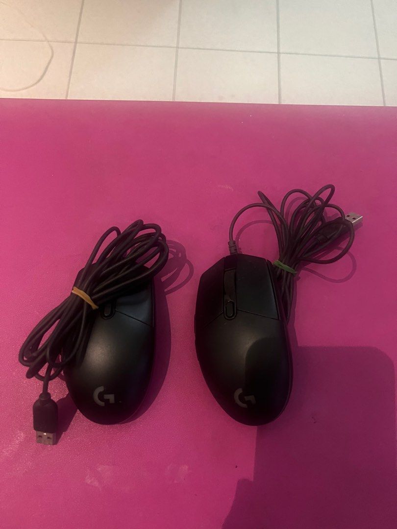Logitech G102 Wired Gaming Mouse (Category: Mouse & Mousepads) located in Manila. Submitted by thejaypee (Listing ID 1406882984, Image 1). Description: - Two Logitech G102 wired gaming mice - Wired connection Please check pictures of Logitech's serial number verificatio n to confirm. - Features: - Scroll wheel - Two side buttons - USB connector - Cables secured with rubber bands.