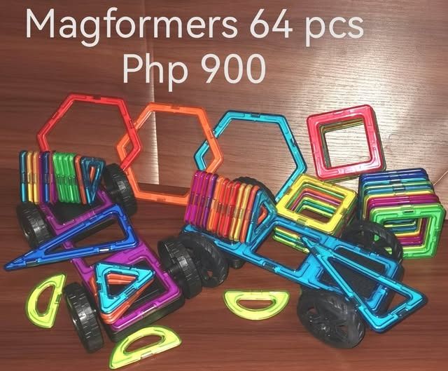 Magformers 64 pcs Loose (Category: Educational & Learning Toys) located in Los Banos. Submitted by princessbotique (Listing ID 1406948717, Image 1). Description: Magformers 64 pcs Loose Php 900 2 Cars 26 Square 27 Triangle 3 Semi circle 3 Octagon 2 Big Triangle Kid Toys for sale Preloved Loose As is WYSIWYG See pix for price and details 1127 First come First Serve Please add shipping fee From Los Banos Laguna Meetups per arrangement MOP GCash fir