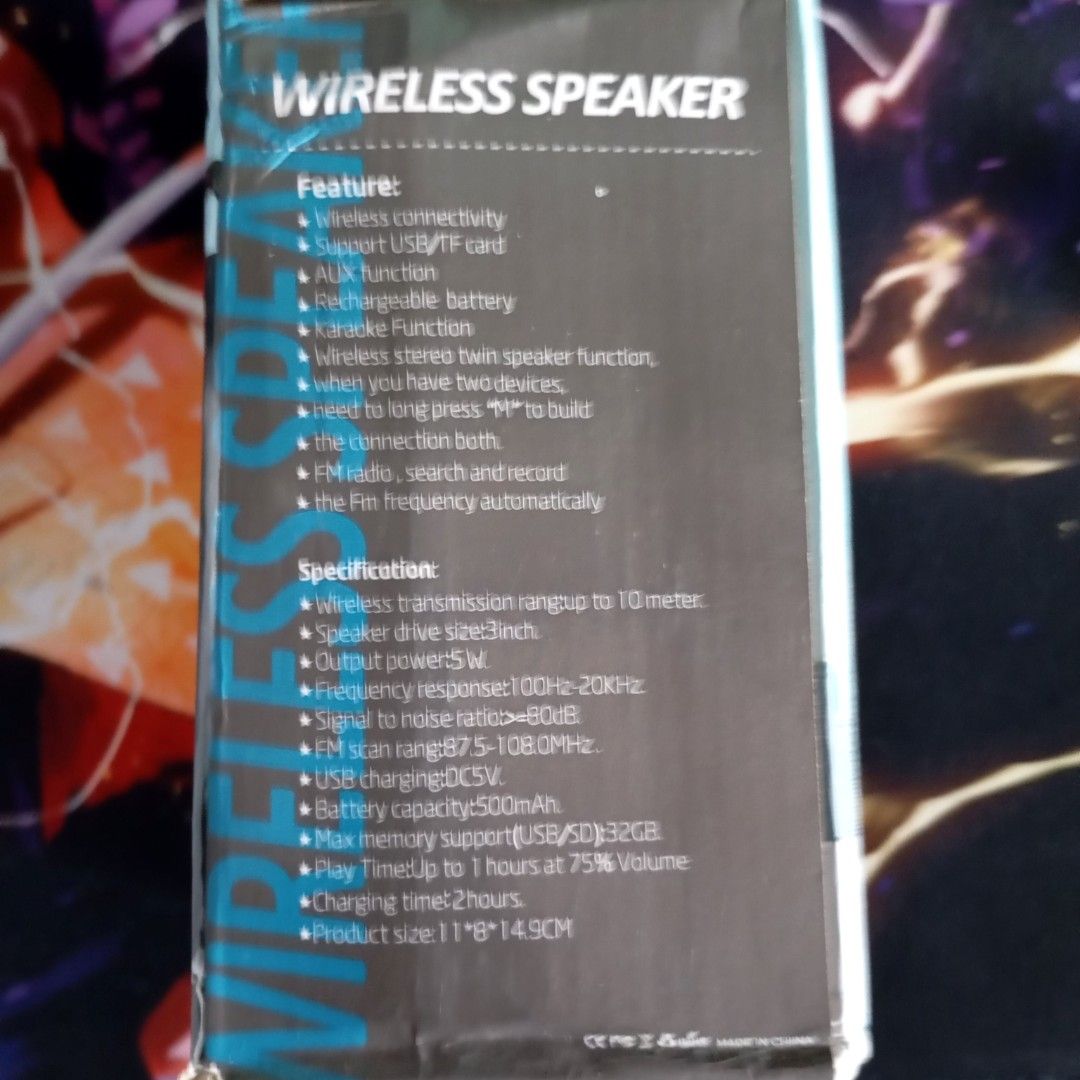 Mini Karaoke Wireless Speaker 3 inch (Category: Soundbars, Speakers & Amplifiers) located in Quezon City. Submitted by an.marie (Listing ID 1406841343, Image 2). Description: KTX-1271 wireless speaker features wireless connectivity and supports USB/TF card and AUX function. It has a rechargeable battery and a karaoke function. It also has wireless stereo twin speaker function. It has FM radio, search and record, and the FM frequency automatically