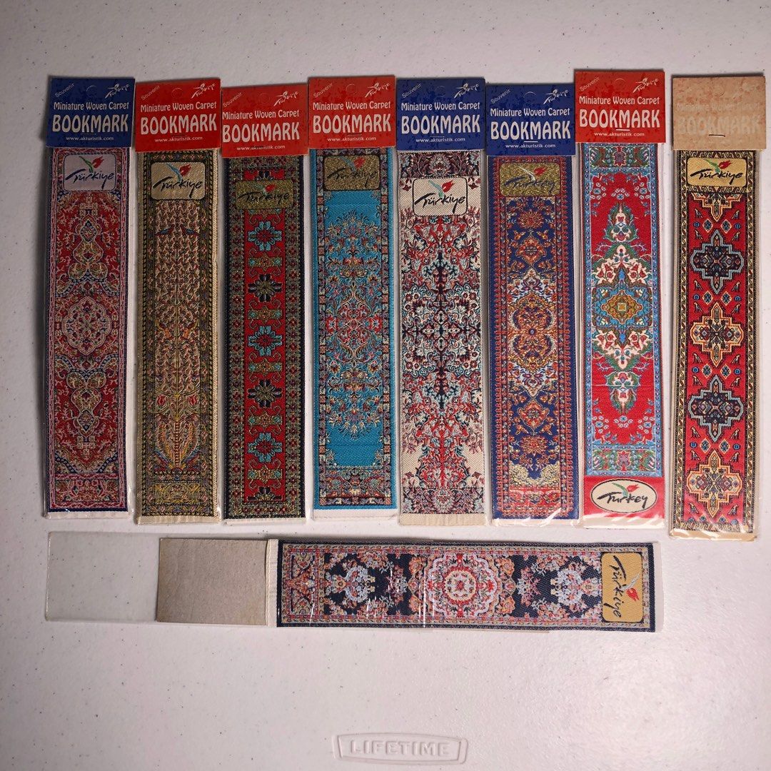 Miniature Woven Carpet Bookmark (Category: Handmade Craft) located in Manila. Submitted by all.dressed.up (Listing ID 1406971027, Image 1). Description: Miniature woven carpet bookmarks Brand new Each bookmark features a unique traditional Turkish carpet design Available in various colors and patterns Packaged in individual cardboard sleeves From Turkey 390.