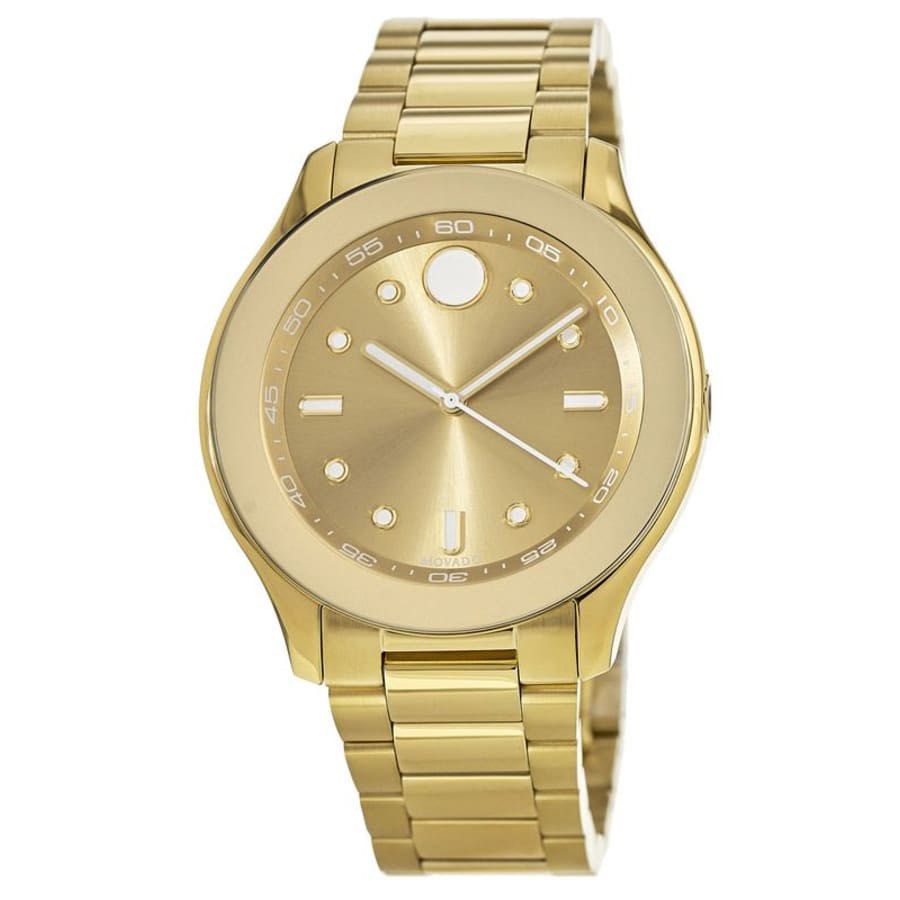Movado Bold Gold Tone Quartz Watch (Category: Women's Watches) located in Tanza. Submitted by deeclutterer (Listing ID 1406893963, Image 3). Description: MOVADO Bold Gold Tone Steel Women’s Watch 3600416 In immaculate condition With original box, care card, authenticity card from the shop I bought it from -Swiss Made - Gold Dial - Yellow Gold Ion-Plated Bezel - Dot and Index Hour Markers - Movado Dot at 12 O’Clock - Minute Markers Around the Oute