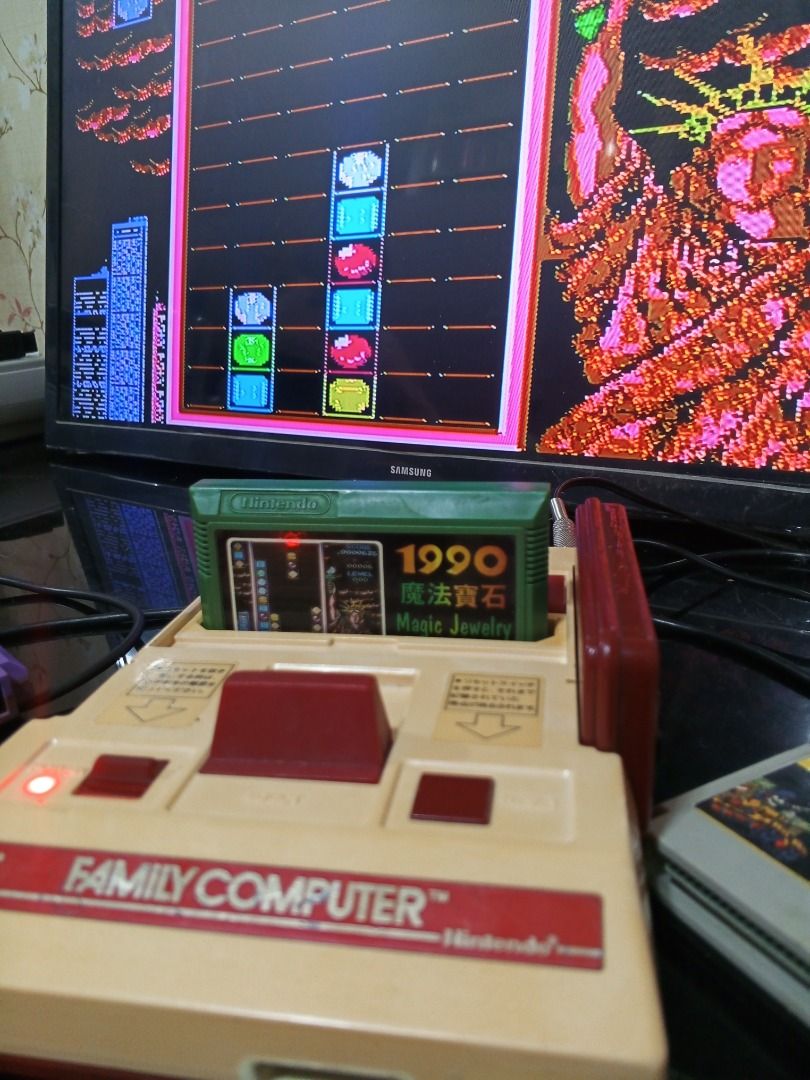ORIGINAL NINTENDO FAMICOM AV MODDED 220v. (Category: Nintendo) located in Quezon City. Submitted by trashtheprocess (Listing ID 1406909375, Image 3). Description: (#3) 100% ORIGINAL WORKING 🇯🇵 NINTENDO FAMICOM 220V. ✅ MODIFIED UNIT (FF)🇯🇵 ✅ AV MODIFIED ✅ LED LIGHT POWER INDICATOR ( RED ) ✅ 1 POWER BRICK (220v.) ✅ 1 AV CABLE ✅ 3 WORKING GAMES *BATTLE CITY *STAR FORCE *MAGIC JEWELRY *can send sample vids if interested. ❓FEEL FREE TO ASK ANY QUE