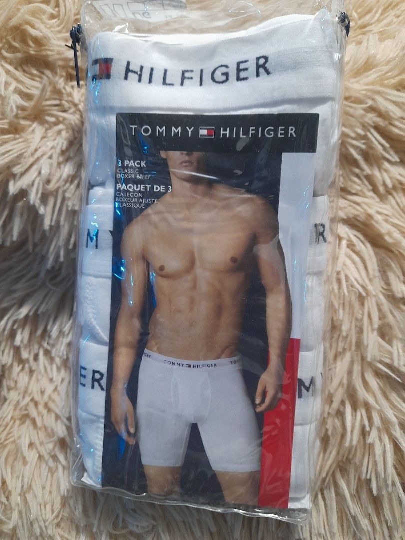 Tommy Hilfiger 3-Pack Boxer Briefs (Category: Underwear) located in Pateros City. Submitted by armcandystuff (Listing ID 1406836032, Image 1). Description: - Brand new Tommy Hilfiger boxer briefs - Includes three pairs of white boxer briefs - Features the iconic Tommy Hilfiger logo on the waistband - Comes in a 3-pack.