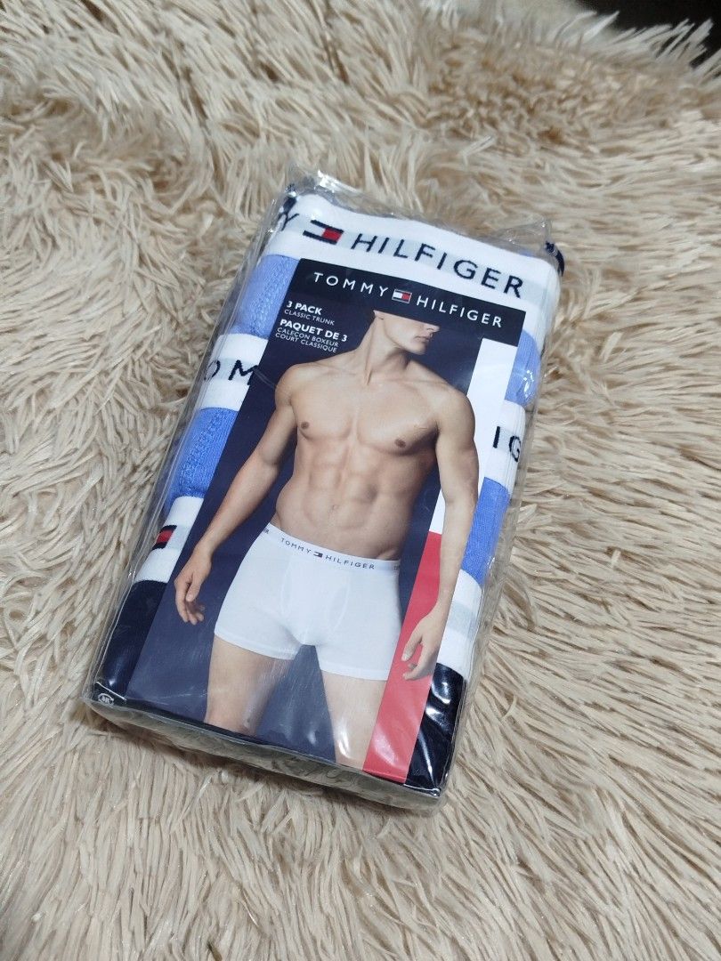 Tommy Hilfiger 3-Pack Boxer Briefs XL (Category: Underwear) located in Taguig. Submitted by giango1313 (Listing ID 1406911258, Image 1). Description: - Tommy Hilfiger 3-pack boxer briefs - Colors: Blue and White - Size: XL/TG (fits waist 40-42) - Condition: New, sealed in original packaging.