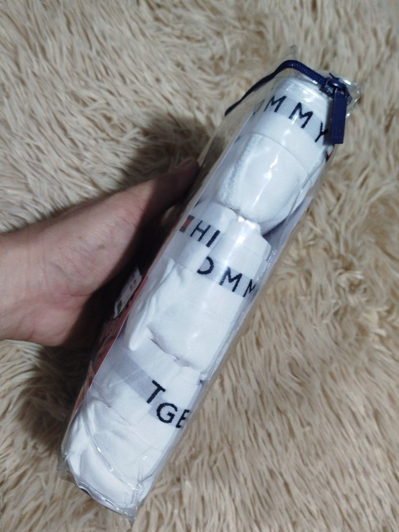 Tommy Hilfiger 3-Pack Boxer Briefs (Category: Underwear) located in Taguig. Submitted by giango1313 (Listing ID 1406911415, Image 2). Description: - Brand new Tommy Hilfiger boxer briefs - White color - Size: L/G (fits waist 36-38) - Pack includes 3 boxer briefs - Comes in a sealed package - Features the Tommy Hilfiger logo on the waistband.