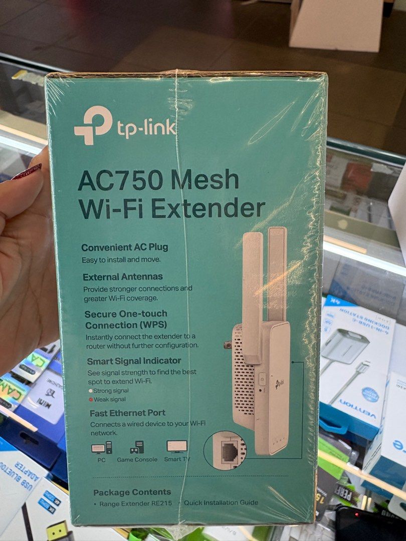 TP Link Mesh Wifi Extender AC750 Dual band (Category: Networking) located in Taguig. Submitted by grassyyieeebeyb (Listing ID 1406942933, Image 3). Description: Brandnew Original Tp link.