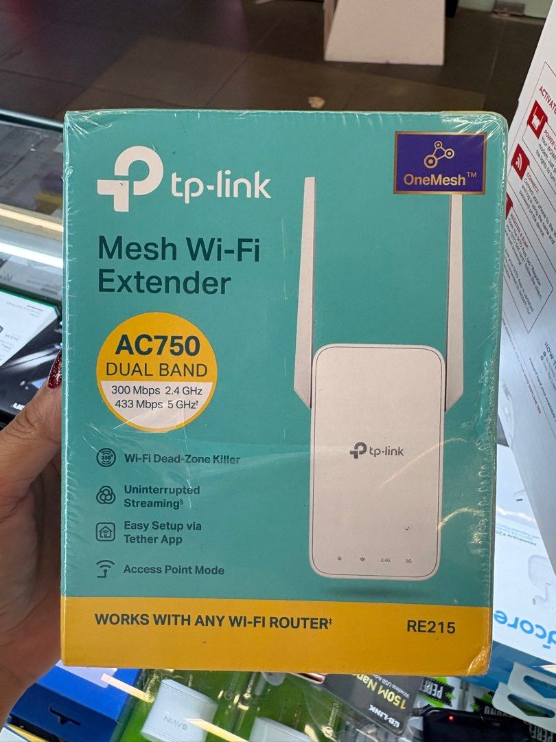 TP Link Mesh Wifi Extender AC750 Dual band (Category: Networking) located in Taguig. Submitted by grassyyieeebeyb (Listing ID 1406942933, Image 1). Description: Brandnew Original Tp link.