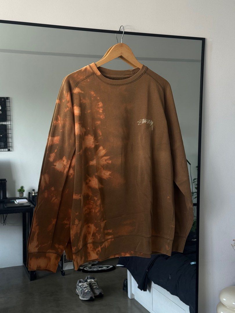 Original Vintage Stussy Bleached Sweater (Category: Hoodies) located in Manila. Submitted by hansenwu (Listing ID 1406819751, Image 1). Description: Vintage Bleached Style Stussy sweater Size XL 24x31 inches Brown Authentic .
