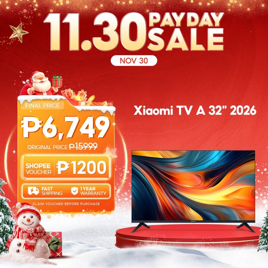 Xiaomi TV A 32" 2026 (Category: TV) located in Quezon City. Submitted by romex_digital (Listing ID 1406905722, Image 1). Description: Para sa order at detalye paki click ang link. Maraming salamat po. https://shty.in/q5yz7l https://shty.in/q5yz7l Display Resolution HD, 1366 x 768 Color depth 16.7 Million Refresh rate 60Hz Viewing angle 178°(H)/ 178°(V) HDR10/HLG Design Size 32” Limitless display with bezel-less design Color Black Stand Double Pow