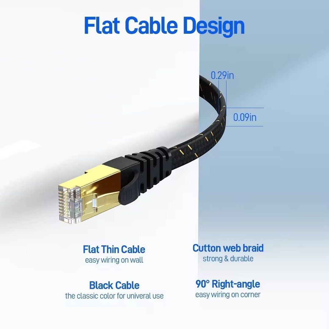 5'M 8M AMPCOM CAT7 Ethernet Cable Flat LAN Cable SFTP Flat RJ45 Network Cable Cat 7 Internet Cord for Router Modem PC PS4 Patch Cable (Category: Networking) located in Mandaluyong City. Submitted by ebsor (Listing ID 1402031268, Image 3). Description: For Sale: 5'M 8M AMPCOM CAT7 Ethernet Cable Flat LAN Cable SFTP Flat RJ45 Network Cable Cat 7 Internet Cord for Router Modem PC PS4 Patch Cable 5M Black - Php 375 8M White - Php 525.