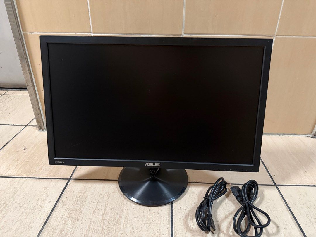 華碩ASUS VP247-H 24吋寬螢幕VA 低藍光不閃屏內建喇叭二手顯示器電腦