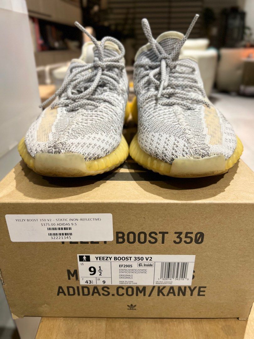 Adidas Yeezy Boost 350 V2 Static (Non reflective) EF 2905 (Category: Sneakers) located in Pasig City. Submitted by ryester (Listing ID 1402025137, Image 1). Description: Adidas Yeezy Boost 350 V2 Static (Non reflective) EF2905 Size US 9.5 Bought in the US No issues except for sole yellowing (normal for yeezys) Complete with box in good condition.
