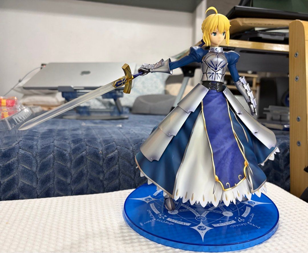 Aniplex Saber Altria Pendragon Deluxe Edition (Category: Figurines & Statues) located in Pasig City. Submitted by carou73654 (Listing ID 1401942844, Image 2). Description: Fate Grand Order Saber Altria Pendragon Deluxe Edition by Aniplex/Stronger DX Edition comes with extra parts (Crown, smiling face, second hand) and LED base. .