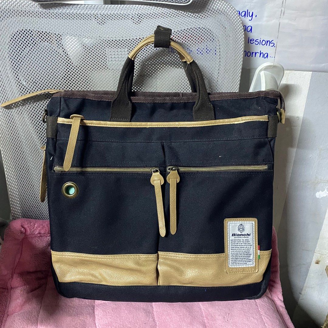 Bianchi 3-Way Tote Bag (Category: Backpacks) located in Valenzuela. Submitted by bengbeng13 (Listing ID 1402092614, Image 1). Description: Bianchi NBTC-36 3-Way Tote Bag Reprice 980 plus shipping Loc valenzuela Rfs reseller.