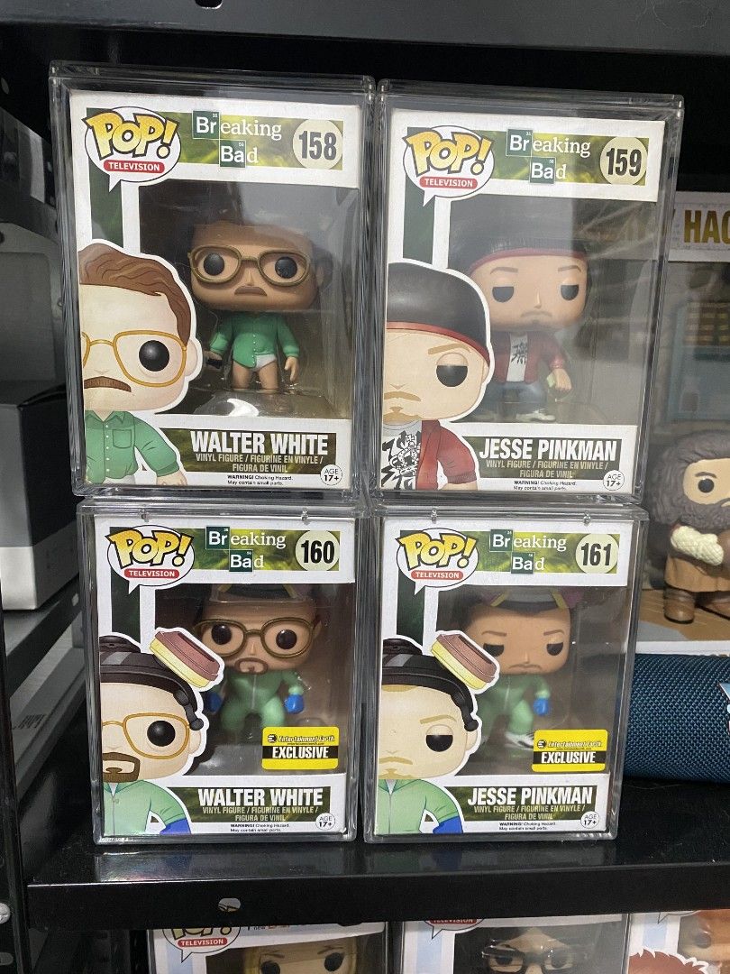 Breaking Bad Funko Pop! Figures (Category: Designer & Blind Box Toys) located in Las Pinas. Submitted by kojigabriel17 (Listing ID 1401934184, Image 1). Description: Walter White 158 10k Jesse Pinkman 159 5k Walter White 160 5k Jesse Pinkman 161 5k.
