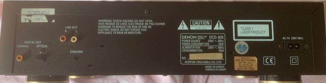 Denon DCD-835 CD Player (Category: Portable Music Players) located in Sungai Buloh. Submitted by gambirjantanmalaysia1 (Listing ID 1402024955, Image 2). Description: Hi yall, I have not been using it eversince i moved to another location years ago. Condition: 9/10 Location: Rawang Price: Name yours Tel: 0126735272.
