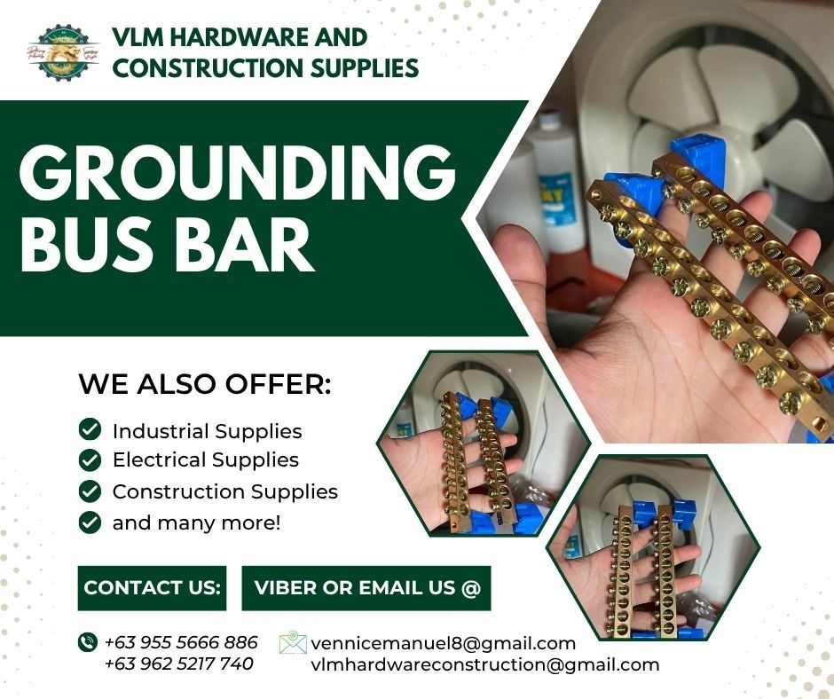 FOR SALE GROUNDING BUS BAR (Category: Construction Tools & Equipment) located in Manila. Submitted by vlmhardwarevennice (Listing ID 1330189293, Image 1). Description: VLM Hardware and Construction Supplies Message and get a quote now! 📍 KGV Building, 892 Bayan Luma 9 City of Imus, Cavite Satellite office at manila .