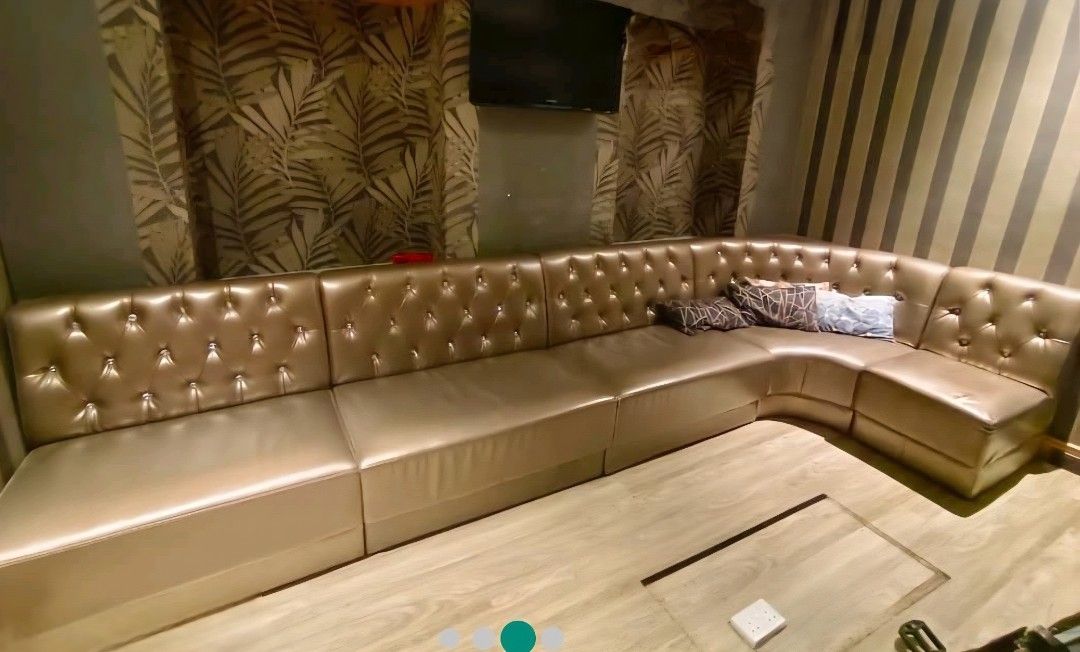 Gold L-Shaped Sofa Corner Sofa, Furniture & Home Living, Furniture ...