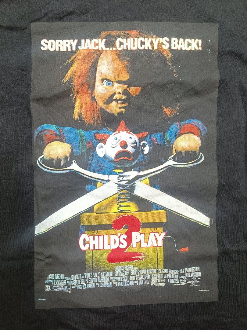 GU Chucky Child's Play 2 Graphic Tee (Category: Tshirts & Polo Shirts ) located in General Santos City (Dadiangas). Submitted by pete_joh (Listing ID 1401913147, Image 2). Description: -Chucky Child's Play 2 Graphic Tee by GU -Like new condition -XL on tag | W22" L28" Best dit on Large.