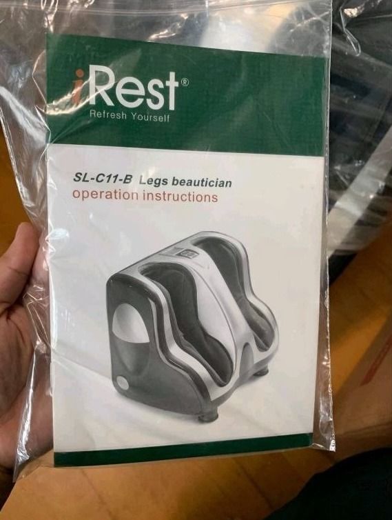 iRest SL-C11-B Leg & Foot Massager (Category: Massage Devices) located in Makati City. Submitted by chapangya (Listing ID 1077385895, Image 3). Description: ₱5,500 (Negotiable) Condition: Excellent – lightly used, works perfectly Inclusions: Original box, power cord, and instruction manual Experience spa-level relaxation at home with the iRest SL-C11-B Leg Beautician. ✅ Dual massage chambers for feet and calves ✅ Kneading, rolling, and air-pressu