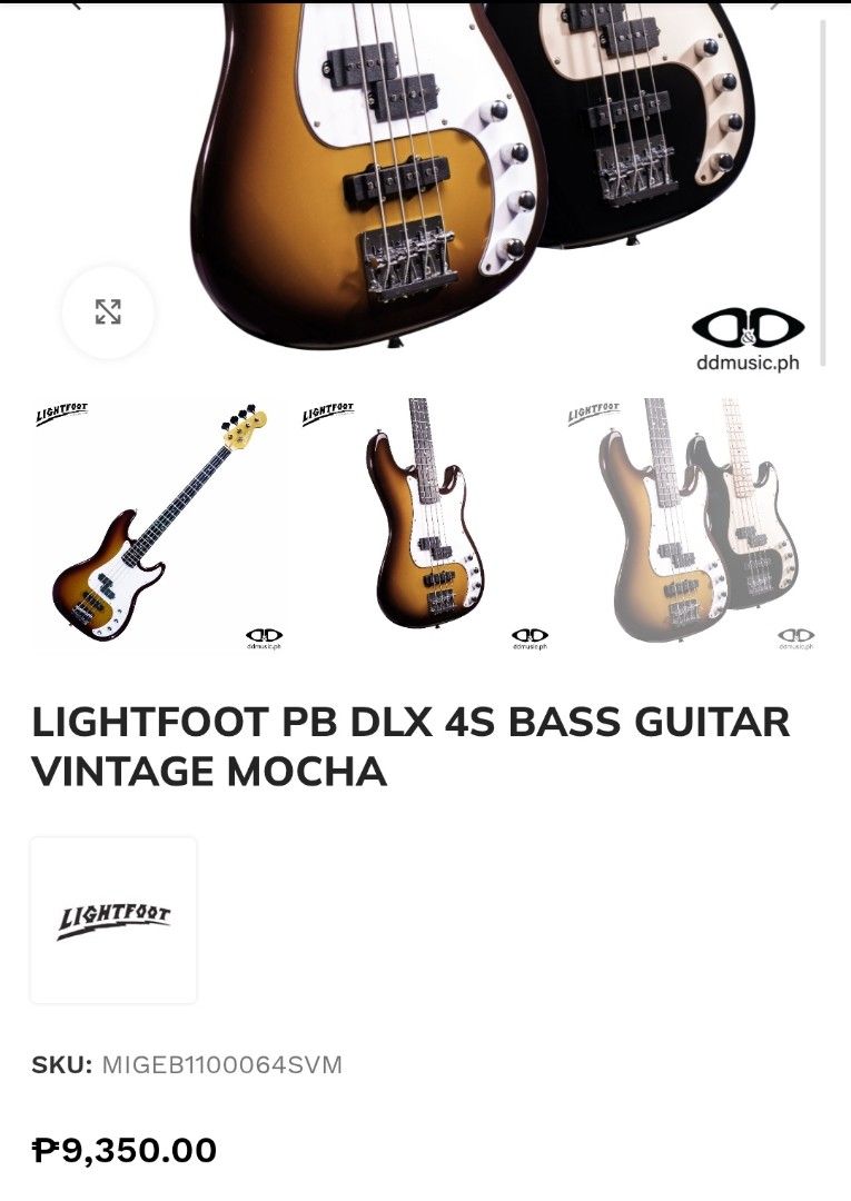 D&D Lightfoot PB DLX 4S Bass Guitar (Category: Musical Instruments) located in Bacoor. Submitted by tantaranan (Listing ID 1402093721, Image 3). Description: D&D Lightfoot PB DLX 4S Bass Guitar Vintage black With bag Rarely used. Sa bahay lang Original price: 9350 Selling for only 7500 Slightly negotiable if pickup Location: Molino Bacoor Cavite.