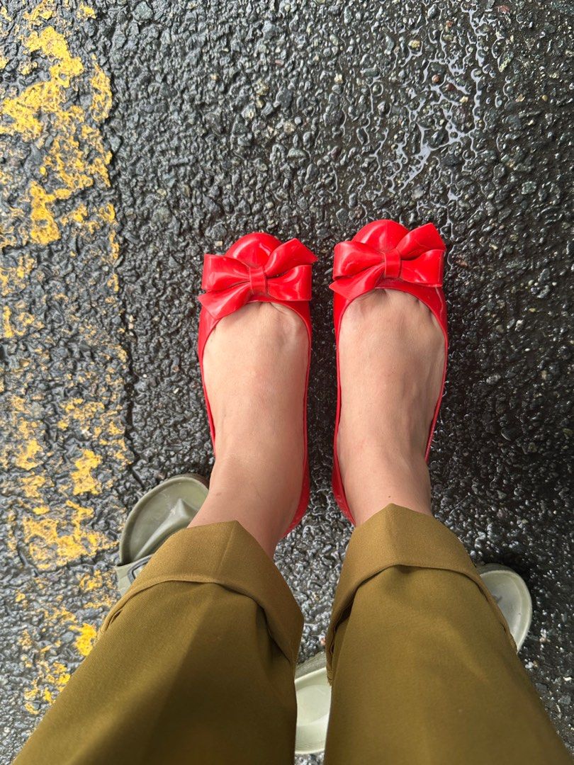 Melissa Shoes - adult (Category: Flats & Sandals) located in Manila. Submitted by preloved_thingys (Listing ID 1401570090, Image 3). Description: Pre-loved melissa loafers Color: Red Size: US 6 Needs cleaning Pick up location: Week days, Pasay and Cavite on Weekends Rfs: Too many shoes 😅.