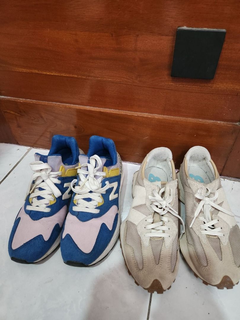 New Balance shoes (womens) (Category: Sneakers) located in Santa Rosa. Submitted by serpedoo (Listing ID 1401919494, Image 2). Description: Two pairs of authentic New Balance sneakers — take one or both! Pair 1: New Balance 997s retro (rare) Blue and pink colorway, women’s size 8.5 Pair 2: New Balance 327 Beige/neutral colorway, women’s size 7.5 Price: ₱2,000 each Bundle deal: ₱3,500 for both Condition: still in great shape (see photos). Perfect 