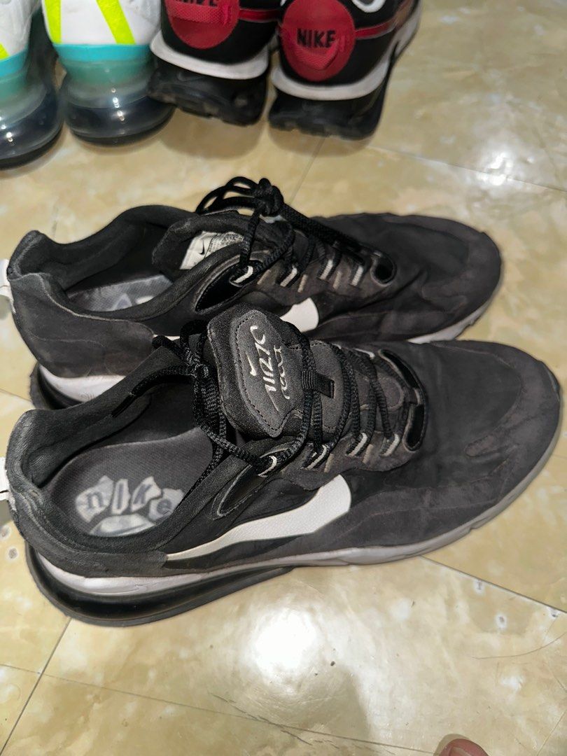 Nike Air Max 270 React Black (Category: Sneakers) located in Las Pinas. Submitted by pix_luna (Listing ID 1402023672, Image 2). Description: Please check photo for accurate size!! Selling my uncle’s shoes to raise funds for his medical needs. He’s been an OFW in Saudi Arabia for 10 years and is now bedridden after a stroke. These shoes came from Saudi — every purchase means a lot to us to support his treatment . 🙏💙 #WalkForHope #ShoesWithASacri