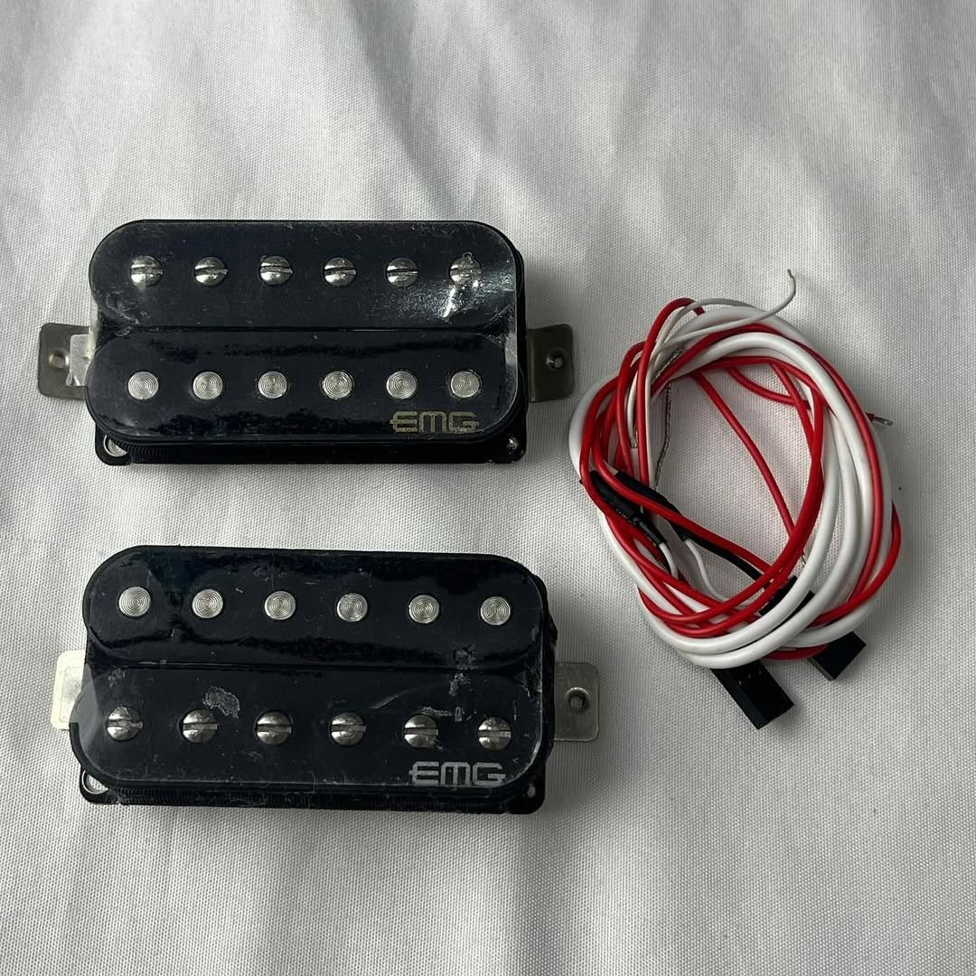 NOS EMG Retro Active Hot 70 Humbucker Pickup Set Black n seymour duncan ...