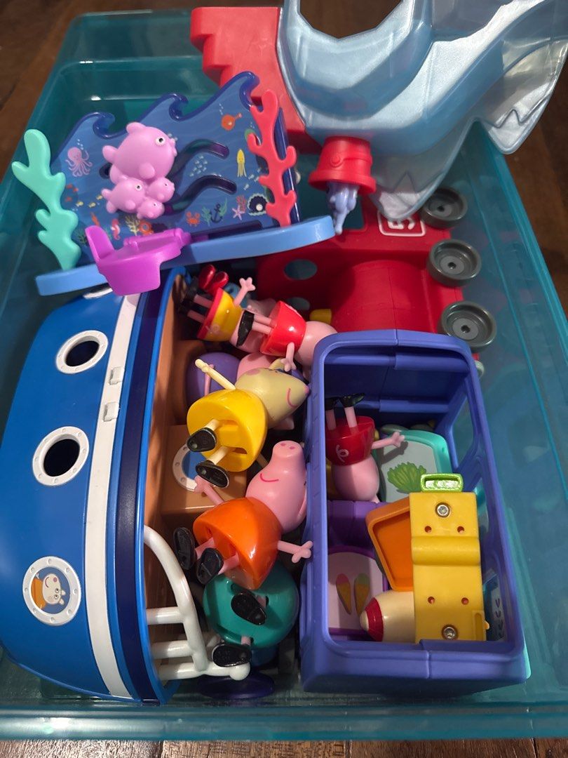 Peppa Pig Figures Play Set (take all) (Category: Kids Toys) located in Pasig City. Submitted by mythingstogo (Listing ID 1401980053, Image 2). Description: - Peppa Pig playset - Comes with accessories and other small toy pieces - Complete set, ready for play! - No more boxes, excellent used condition (can pass as bnew, no damaged, well-kept) - TAKE ALL SET.
