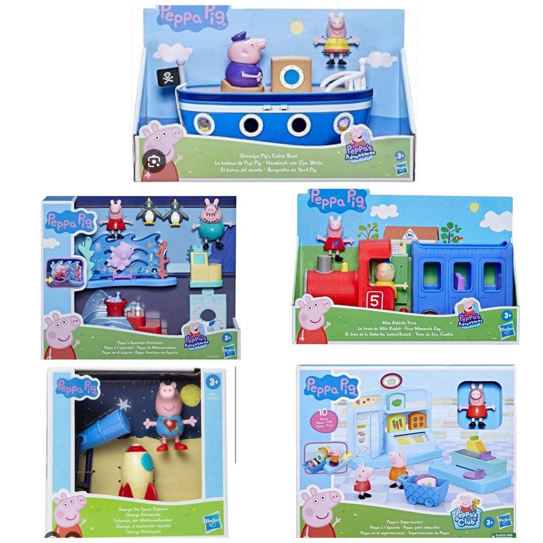 Peppa Pig Figures Play Set (take all) (Category: Kids Toys) located in Pasig City. Submitted by mythingstogo (Listing ID 1401980053, Image 1). Description: - Peppa Pig playset - Comes with accessories and other small toy pieces - Complete set, ready for play! - No more boxes, excellent used condition (can pass as bnew, no damaged, well-kept) - TAKE ALL SET.