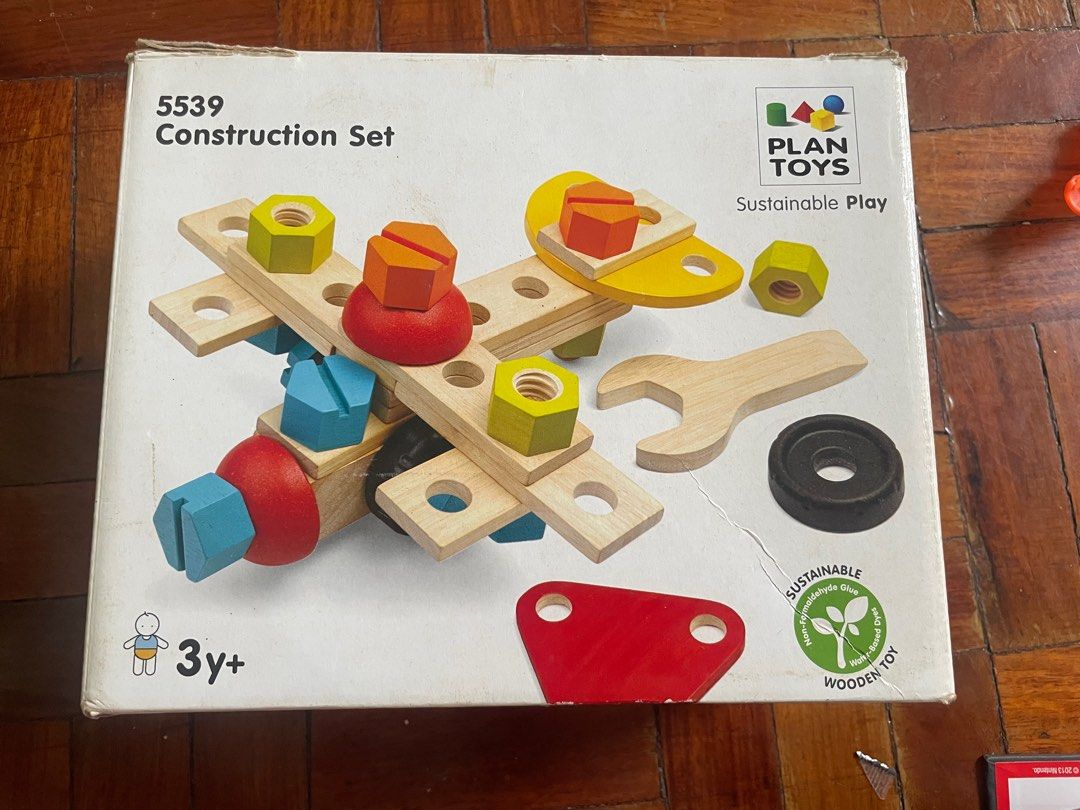 Plan Toys Construction (Category: Educational & Learning Toys) located in Paranaque City. Submitted by princessbuttercup (Listing ID 1401917535, Image 1). Description: Complete set and Well used construction toys that can help kids with their imagination. Build a car, a sword, a robot, etc Made of good quality wood. Bought at 2,500 .