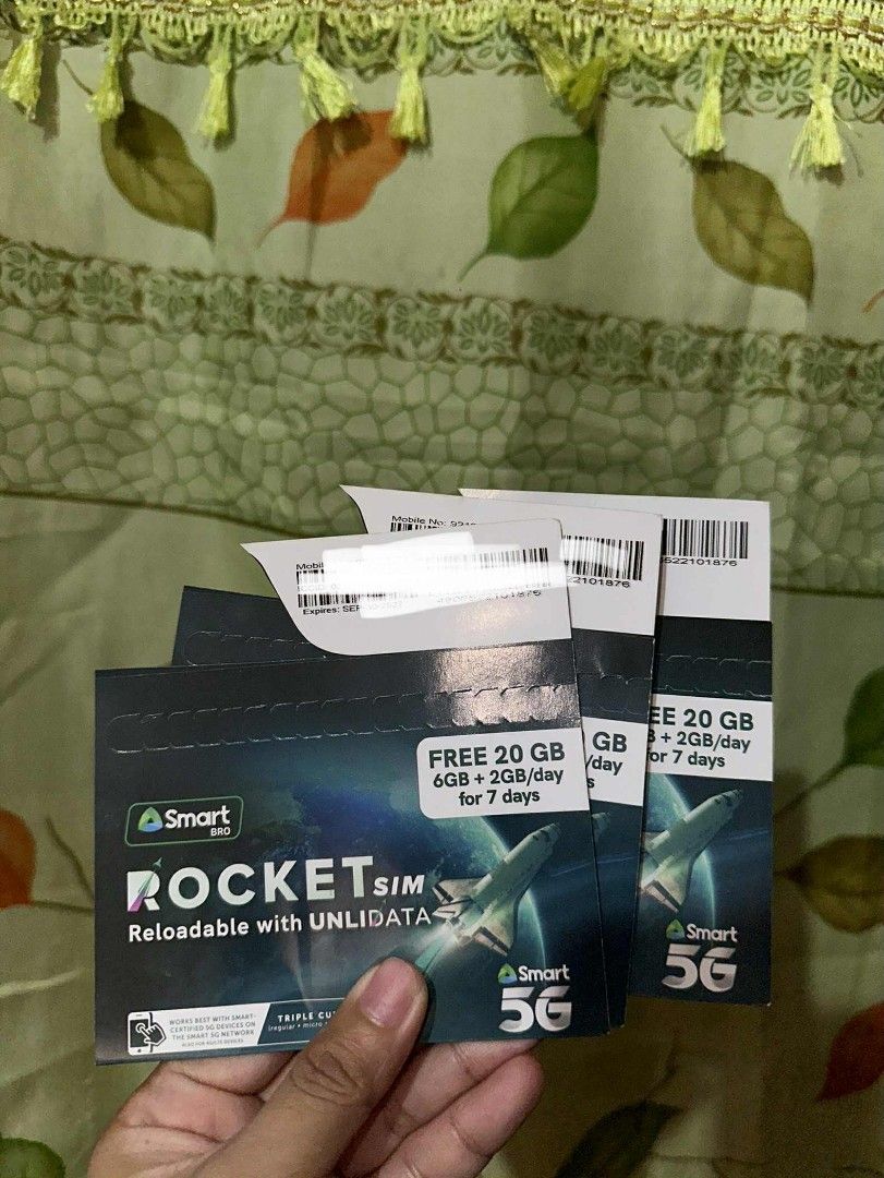Smart Bro Rocket Sim (Category: Sim Cards) located in Manila. Submitted by graciouslygraceee (Listing ID 1402056408, Image 2). Description: Smart bro rocket sim card. with free 20gb Data for 7days.
