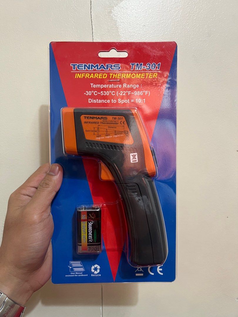 TENMARS TM-301 Infrared Thermometer (Category: Industrial Equipment) located in Caloocan City. Submitted by lsiincmain (Listing ID 1401978215, Image 1). Description: TENMARS Infrared Thermometer Model: TM-301 Make: Lutron (Taiwan) Inclusions: - Infrared Thermometer - Battery Qc area Contact us at: 639293647575 Facebook Page: LSI INC.