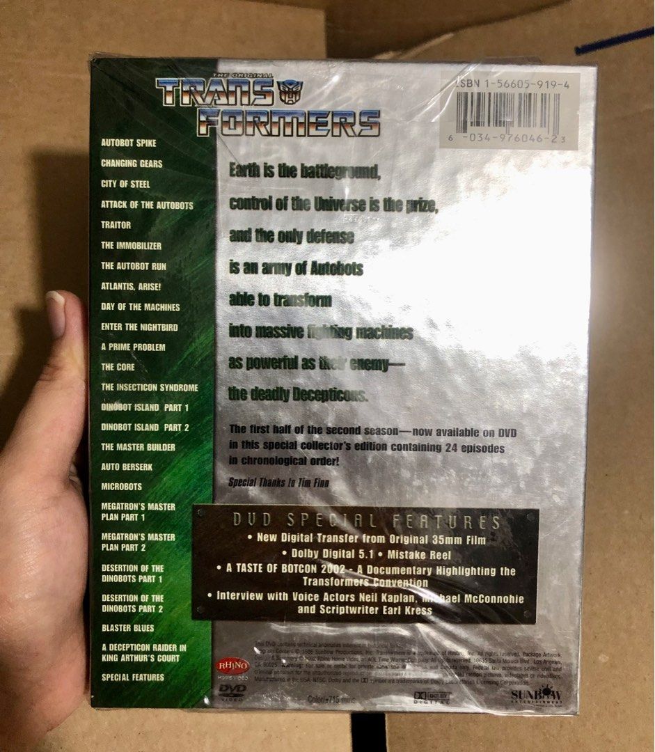 The Original Transformers Season 2 Part 1 (Category: CDs & DVDs) located in Binan City. Submitted by elf.0000 (Listing ID 1401956367, Image 2). Description: P700.00 plus shipping cost Rhino Home Video, DVD Video 4 discs included Payment via gcash Ship thru jnt or lalamove.