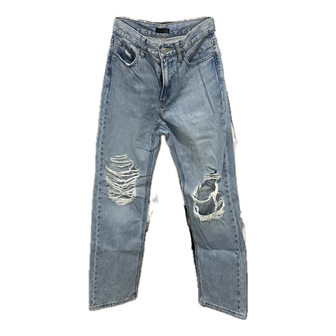 Uniqlo Ripped Jeans - Size 24 (Category: Jeans) located in Manila. Submitted by modieus.ph (Listing ID 1401982334, Image 3). Description: Light wash denim jeans from Uniqlo. Features ripped details on both knees. The jeans have a straight leg fit. Made of 100% cotton. Perfect for casual wear. A versatile addition to your wardrobe. size: 25-26 highwaist.